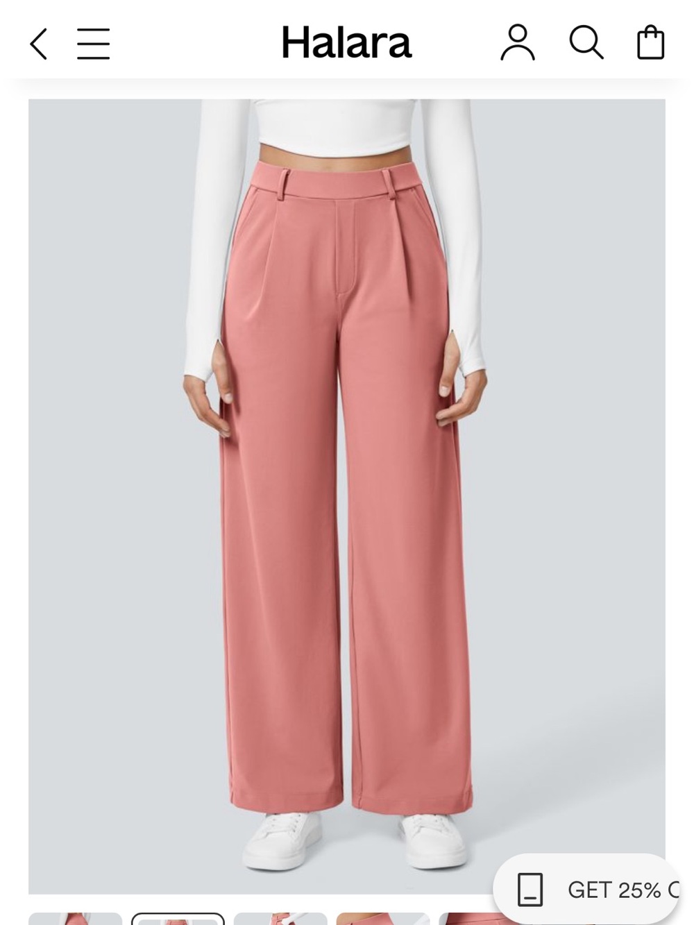HALARA Pink Straight-Leg Chinos